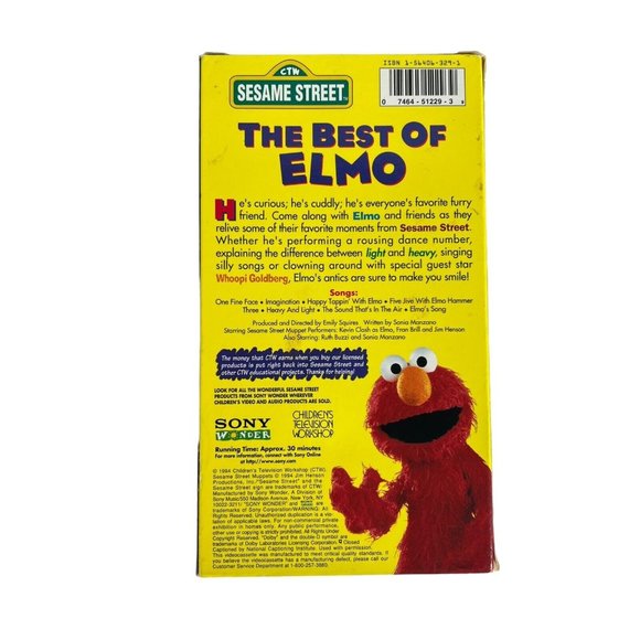 Sesame Street The Best of Elmo VHS Video Tape PBS Kids 30 Minutes Songs and More - Picture 4 of 7